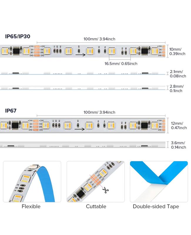 WS2805 Dual Signal RGB CCT Smart LED Strips