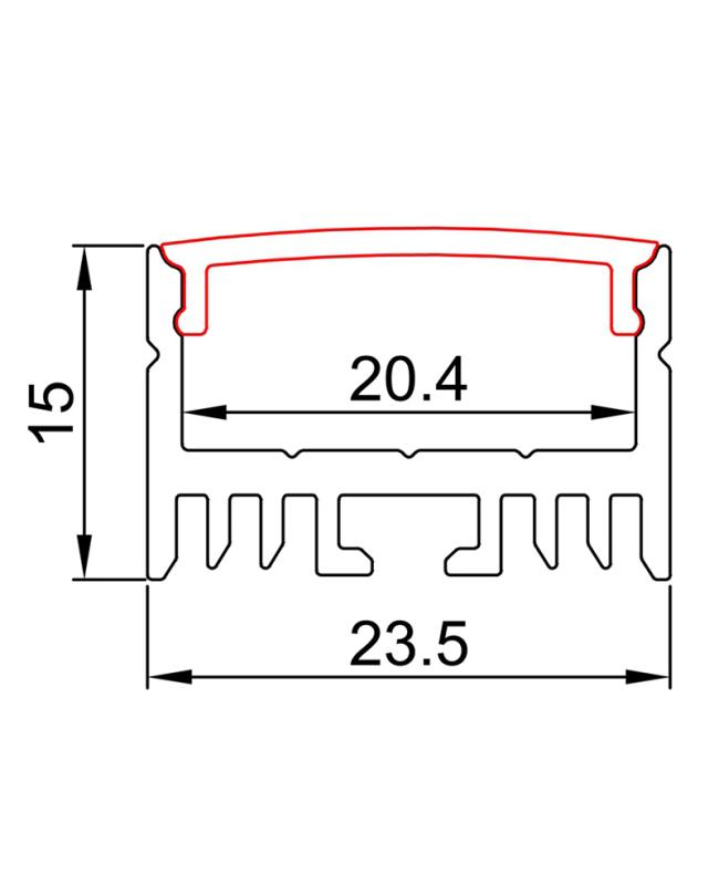 led aluminium corner profile 2m