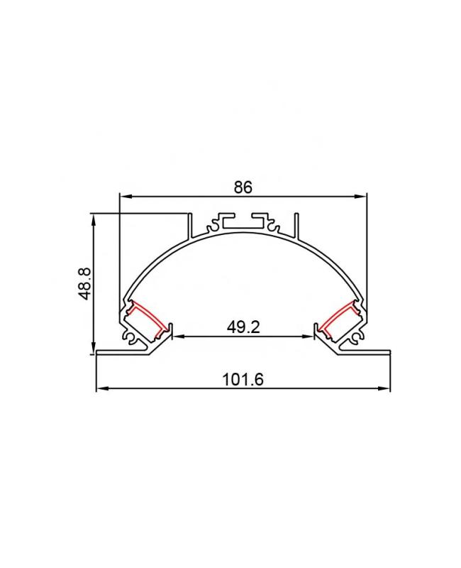 Recessed Aluminium Profil LED Size