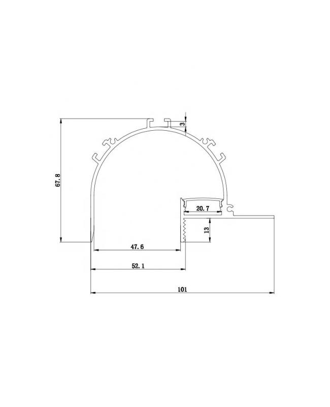 LED Plasterboard Profile Size