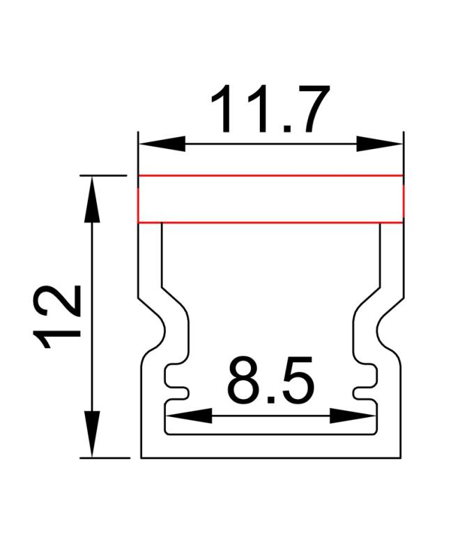 Waterproof PMMA Light Profile's Size