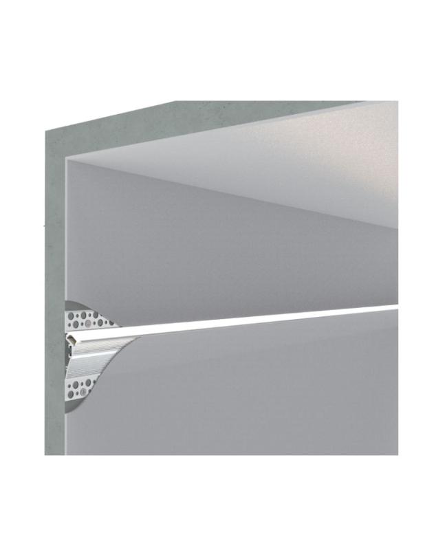 recessed plaster-in aluminium profile channel for led strip