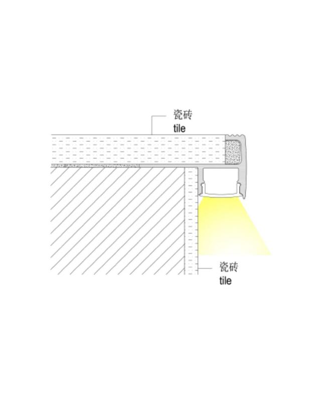 recessed tile edge recessed channels