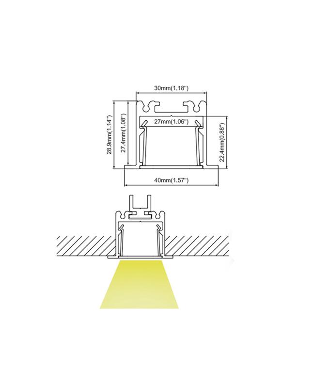 low profile ceiling light profile