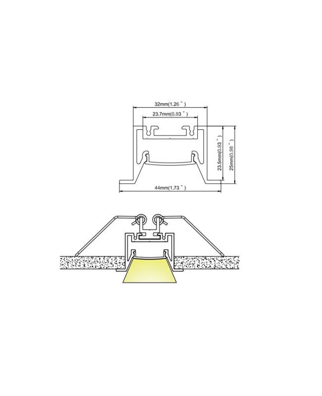 Modern Glare Free Recessed LED Channel