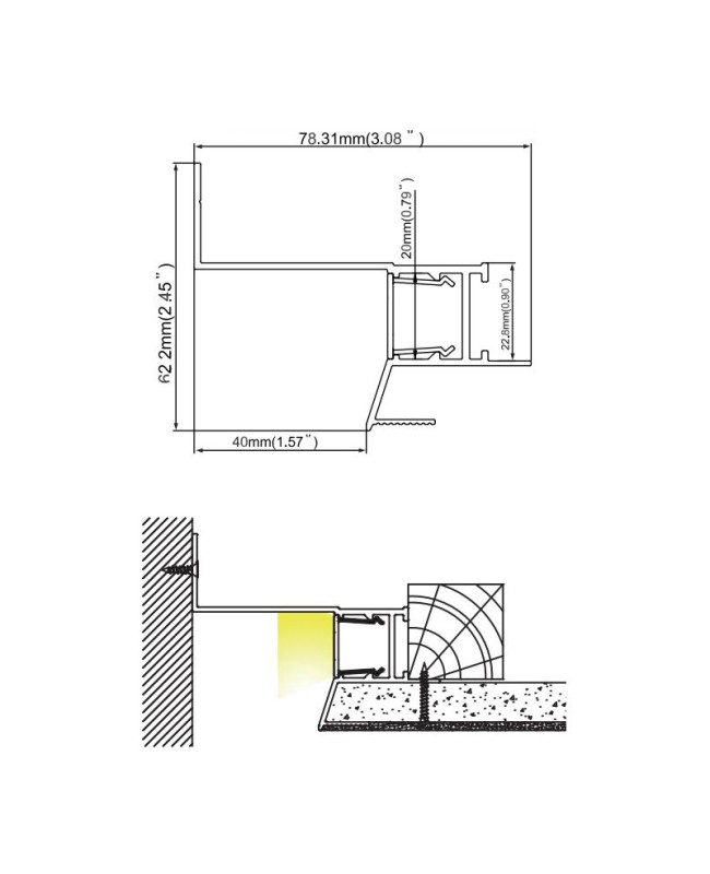 Drop Ceiling Recessed LED Channel