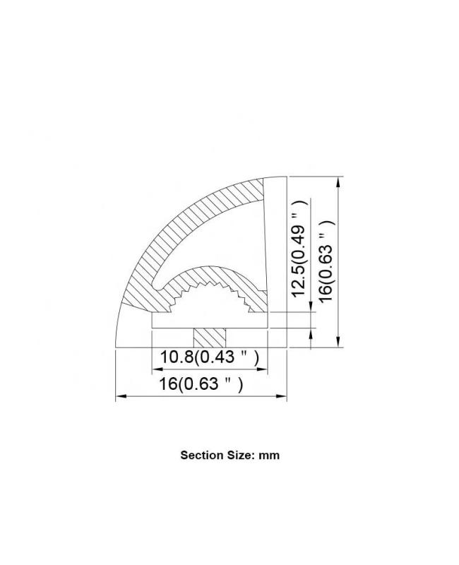 45° V Shape Silicone Profile's Demension