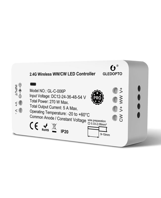 gledopto cct zigbee pro ww cw controller