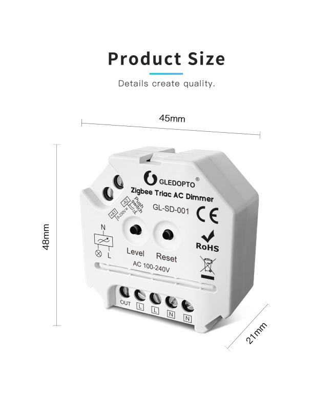 Gledopto Zigbee 3.0 Smart AC Triac LED Dimmer