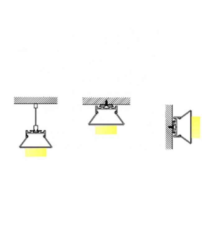 Aluminum LED Light Strip Housings With T Shape PC Opal Diffuser